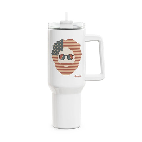Grateful Dead - Stars and Stripes Jerry Life is dead. "Fat Man" Tumbler,  Double Insulated 40oz Travel Mug - StealieShop